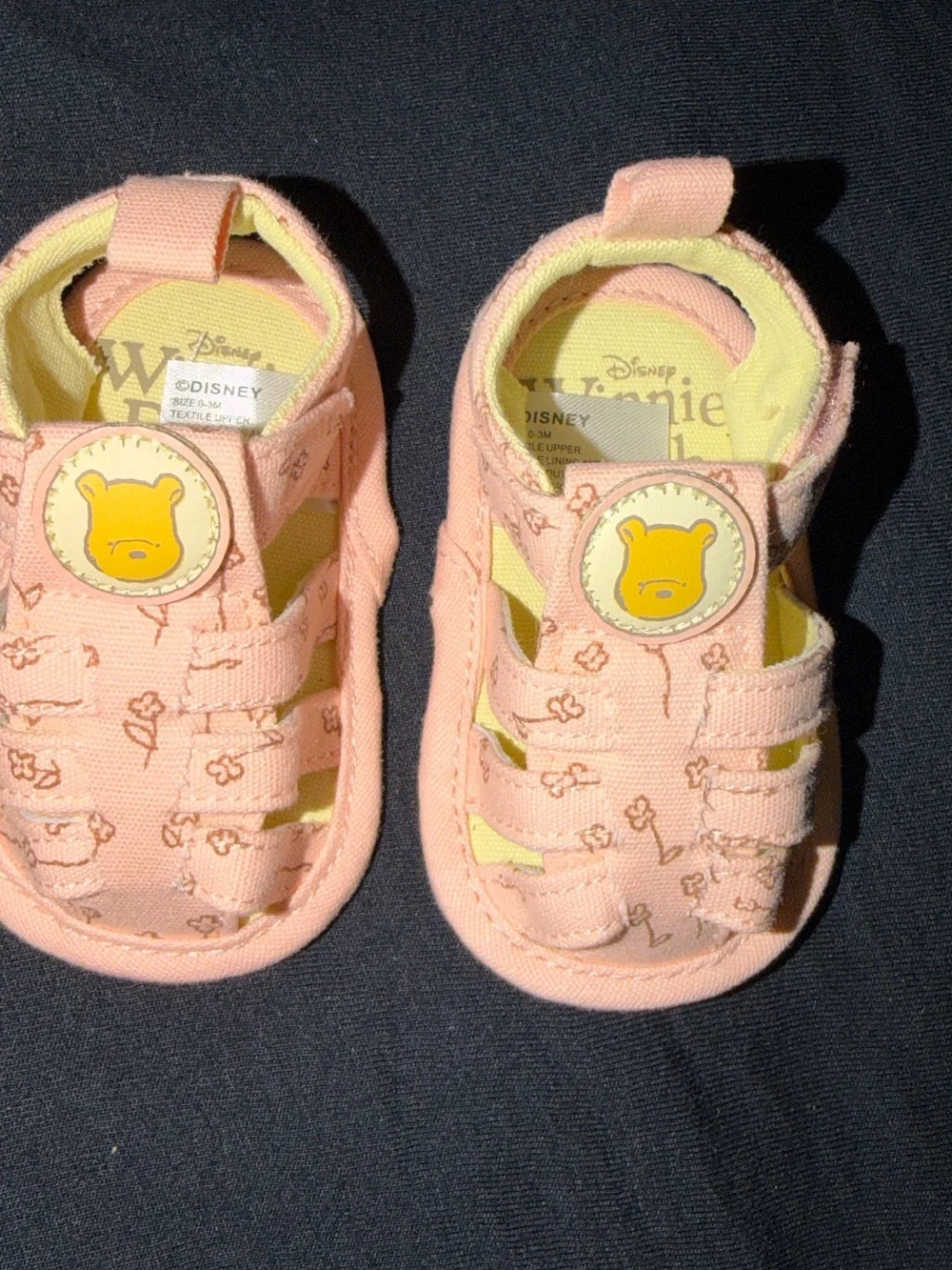 Disney Pink Winnie the Pooh Baby Sandals with Yellow Insole